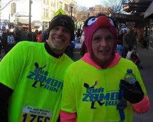 Me and my sister at the Ann Arbor Half Marathon. Did I mention it was chilly?